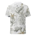 thumbnail image 4 of Camisas Para Hombre Hombres Primavera y verano Camisa Solapa Cremallera Casual Manga corta Camisa suelta Elegante Camisa estampada Top (White, 3XL), 4 of 5