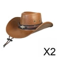 thumbnail image 1 of Sombrero de vaquero,sombrero de vaquero occidental hombres mujeres Adultos Cuero de PU,disfraz de sombrero de Sombrero de caballero de moda,Sombrero de ala ancha Gorras de jazz, 1 of 8