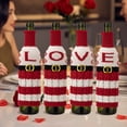 thumbnail image 3 of ZenCart Christmas Wine Bottle Cover Reusable Knitted Letter Bottle Sleeve Festive Table Decor Wine Bottle Sweater for Christmas New Year Parties, 3 of 8