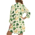 thumbnail image 2 of Xoenoiee Green Hat Shamrock Horseshoe Print Swimsuit Cover Up for Women 2026 Button Down Shirt V Neck Long Sleeve Beach Cover Ups St. Patrick's Day Vacation Outfit with Pockets, S, 2 of 7