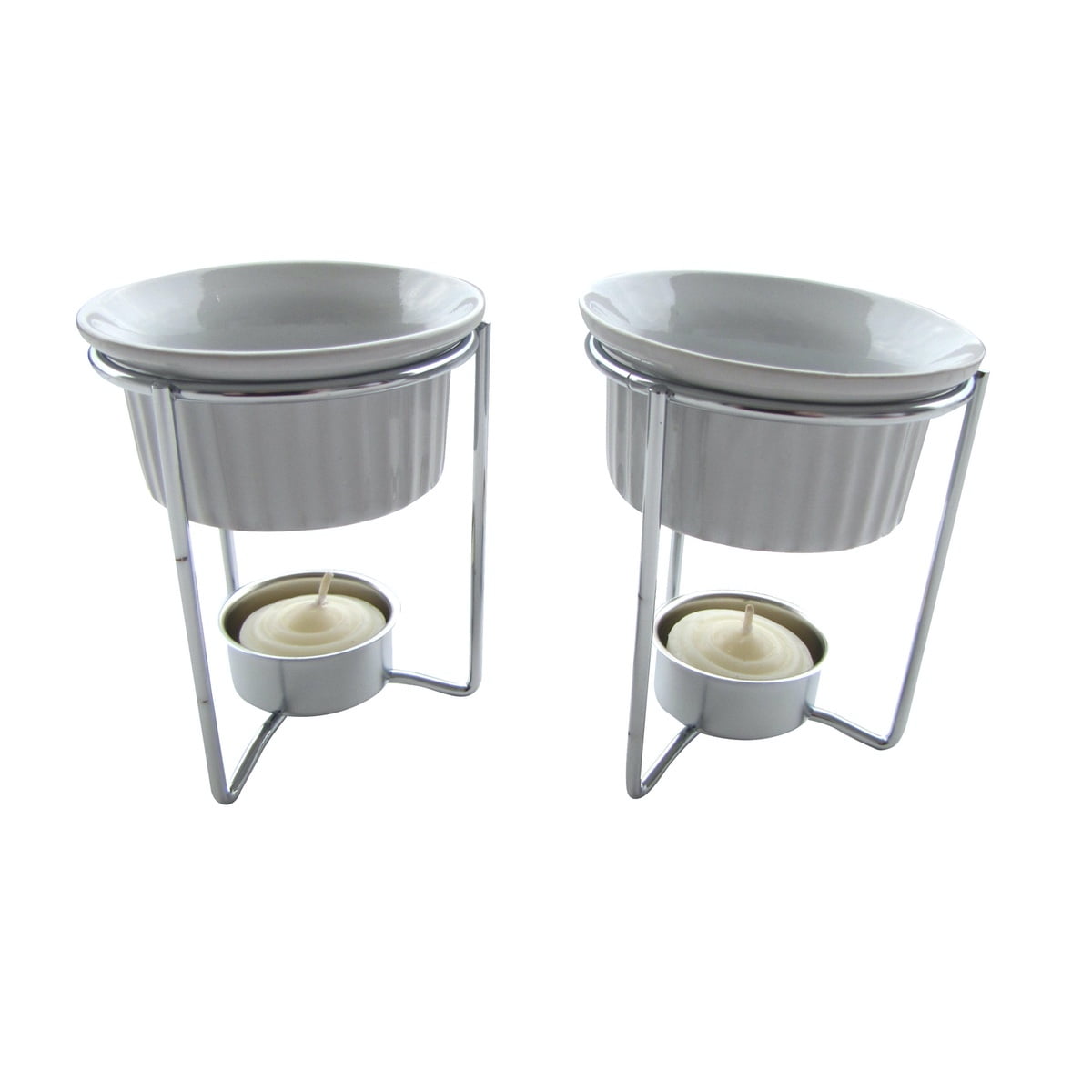 HIC Brands That Cook White Ceramic Butter Warmers With Tealight Stand Set of 2 for sale online 