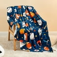 thumbnail image 6 of Sports Blanket for Boys Soft Fleece 3D Soccer Basketball Baseball Football Kids Blanket for Couch Sofa Bedroom Fuzzy Blanket and Throws Ball Blanket for Kids Boys Teens 50"x60", 6 of 6