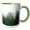 Green/White, variant on 3drose, Raindrops on the Window, Greenery, 11oz Two-tone Green Mug
