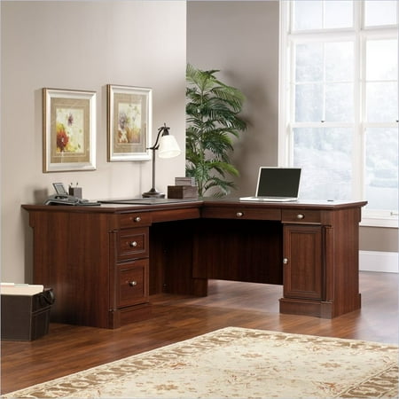 Sauder Palladia L Shaped Desk Select Cherry Finish Com Sauder Palladia L Shaped Desk Select Cherry Finish