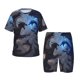 thumbnail image 1 of Fotbe Black And Blue Lightning Dragon Pijama Estampada de 2 Piezas para Niños – Ropa de Dormir de Manga Corta Cómoda para Niños y Niñas, Camiseta y Shorts de Algodón-XX-Large, 1 of 6