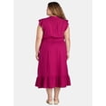 thumbnail image 4 of Time and Tru Women's and Women's Plus Double Cloth Midi Dress, Sizes XS-4X, 4 of 5