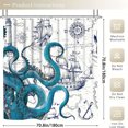 thumbnail image 3 of 1pc Animal Print Octopus Shower Curtain with 12 Hooks and Non-Slip Bathroom Rug - Waterproof Toilet Lid Cover Pad and U-Shape Mat for Bathroom Decor, 3 of 5
