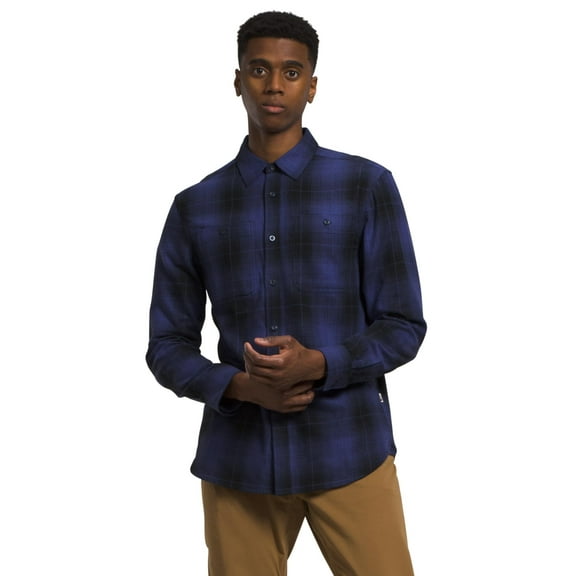 THE NORTH FACE Men's Arroyo Long Sleeve Flannel Button-Down Shirt, TNF Black Medium Half Dome Shadow Plaid, Medium