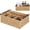 Beige, variant on Brown Bathroom Countertop Organizer , Wicker-like Divided Basket with Handle and Metal Frame, 4 Compartment, Paper Rope Storage Organizer for Kitchen (10.24 x 7.87 x 3.94 in)