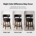 thumbnail image 5 of AFO Upholstered Swivel Bar Stool with Back - 24 Inch Counter Height Chair for Kitchen Island,Dark Brown, 5 of 10
