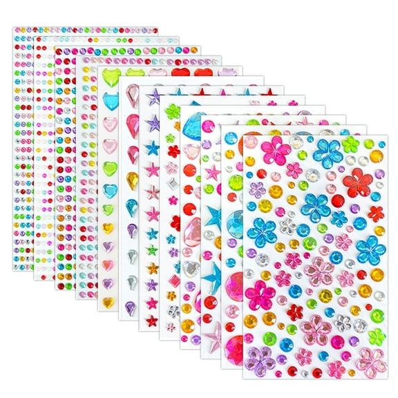 Style-Carry 3228Pcs Gem Stickers, Self-Adhesive Rhinestones 3D Stickers for Craft Scrapbook Supplies
