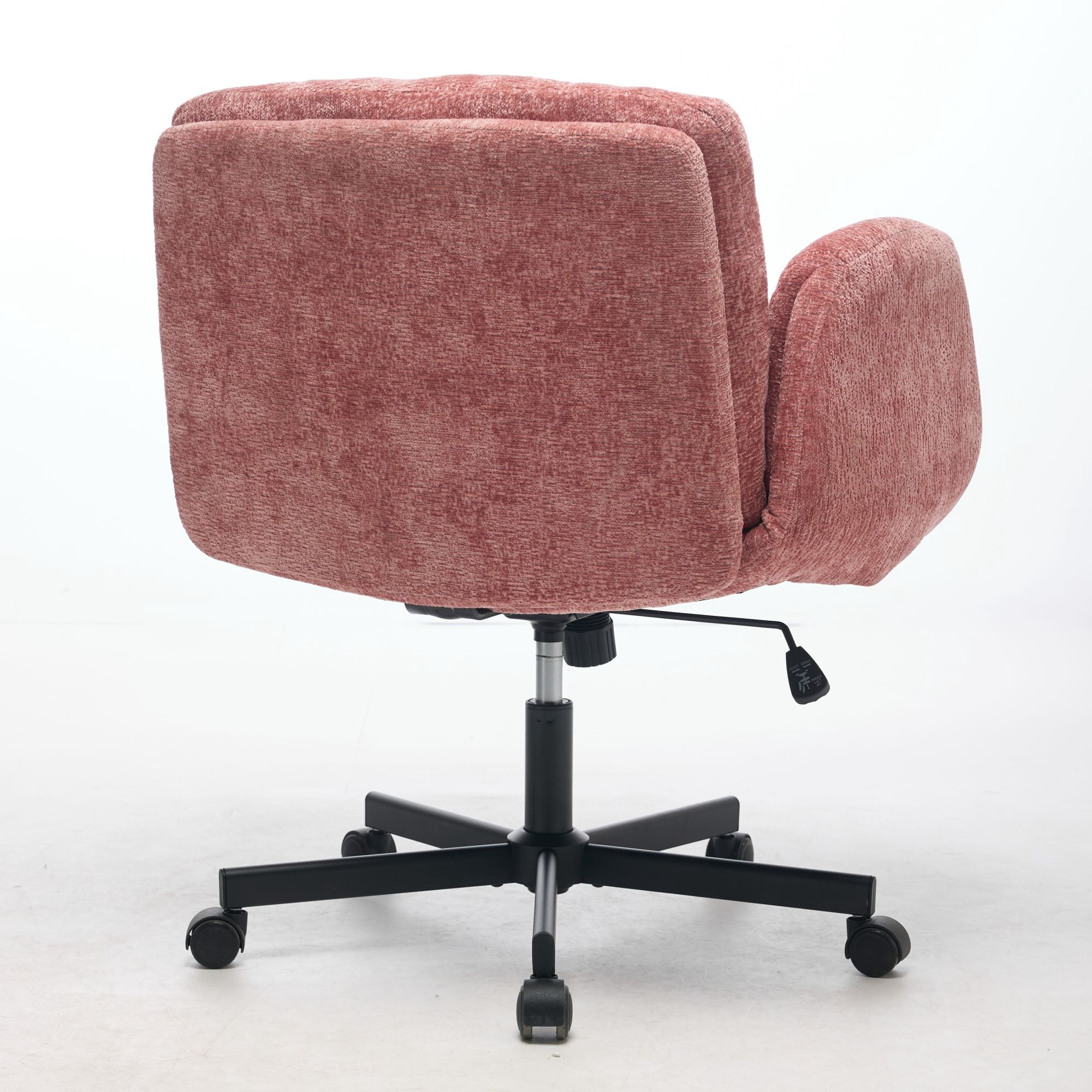 Modern Chenille Swivel Office Chair, Height Adjustable Task Chair with Convertible Armrests, Double Cushioned Desk Chair for Home Vanity Living Room