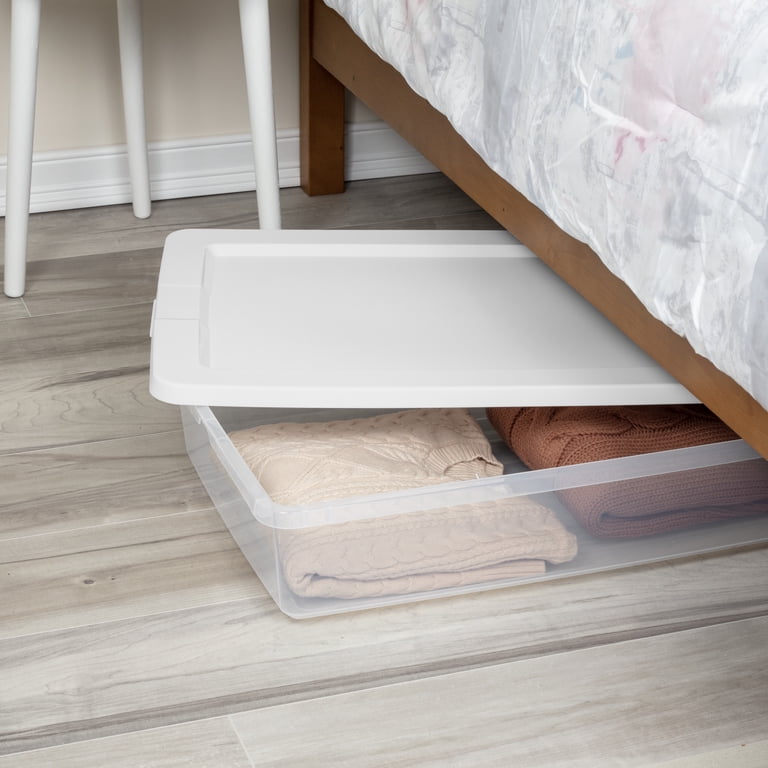 Sterilite 41-Quart Underbed Storage Bin, White photo 4