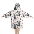 thumbnail image 2 of Boston Terrier Puppy Dog Blanket Hoodies for Kids 6-13YR Oversize Wearable Blanket Hoodies for Boys Girls Teens, 2 of 7
