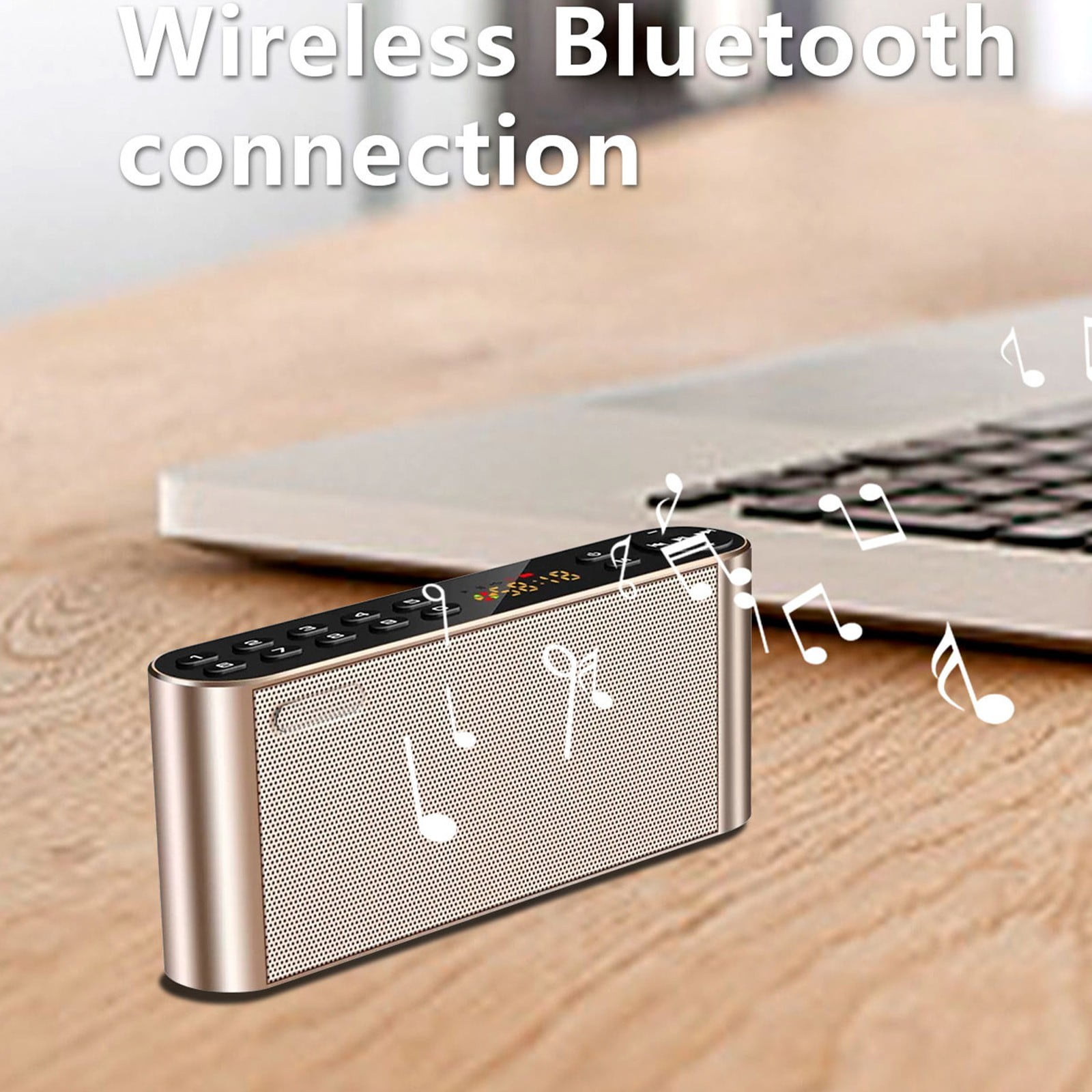 Bluetooth/FM Radio/MP3 Player Portable Wireless Speaker, Bluetooth Audio Speaker, Portable Subwoofer with HiFi Sound, USB Support, Wireless Radio for Home Outside