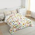thumbnail image 3 of Feelyou Peace and Love Full Size Comforter Sets, Hippie Flower Floral Bedding Sets, 3pcs, 3 of 8