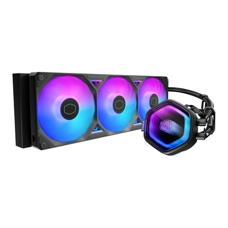 Cooler Master MLX-D36M-A25SZ-L1 Atmos II 360 LCD Panel CPU Liquid Cooler, aRGB AMD AM5|4, Intel i9 LGA 1851|1700 - Black