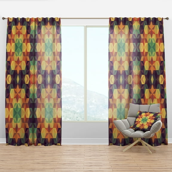 Designart 'Triangular Shapes Colourfields XXXI' Modern & Contemporary Curtain Panel