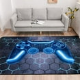 thumbnail image 4 of NTBED Game Console Area Rug for Bedroom Sofa Playroom Gaming Geometric Bedside Rugs Gamer Decorative Floor Mat Carpet (5x8 Feet, Blue), 4 of 5