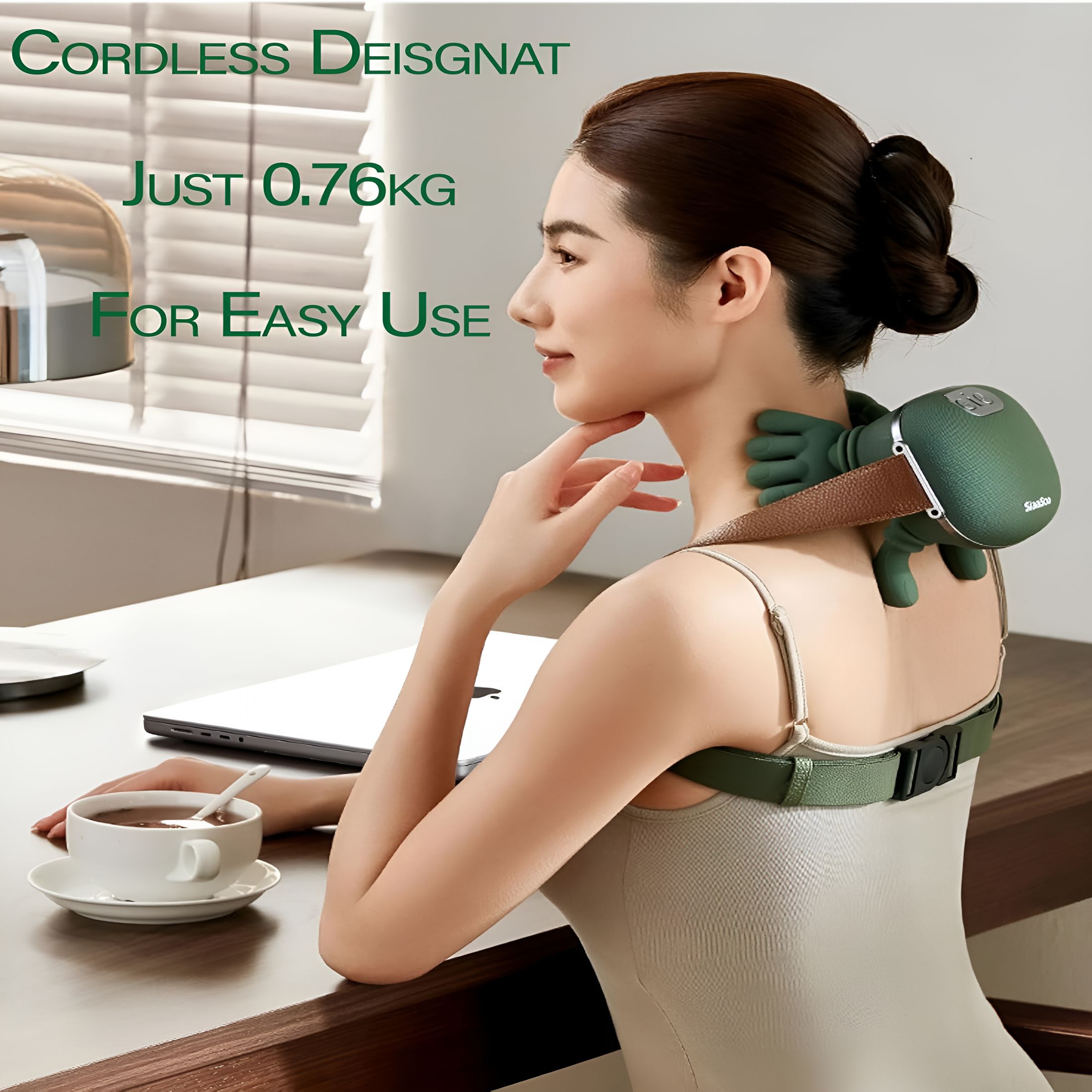 XIRQI Heat Massage,Cordless Neck and Shoulder Massager with Heat,Shiatsu Neck and Back Massager,Portable with Electric Deep Tissue 4D Massage,Simulated Palm Grip