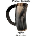 thumbnail image 2 of Lord of Battles Viking Drinking Horn Medieval Tankard Genuine Ox Horn Stein Mug 250 ml Capacity, 2 of 5