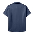 thumbnail image 6 of MaFYtyTPR Short Sleeved Shirts for Men Casual Solid Color Button V-Neck Breathable Blouse Men's Summer T-shirts A-Navy L, 6 of 6