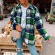 thumbnail image 3 of Blusas de otoño con cuello en V para mujer Estilo casual de un solo pecho Traje de diario de corte holgado FLhrweasw Para estrenar, 3 of 8