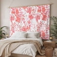 thumbnail image 3 of Red Pink Flowers Tapestry for Bedroom Wall Hanging Tapestry, Watercolor Summer Botanical Floral Ceiling Backdrop Tapestries Poster Blanket Wall Decor for Teens Room Living Room Dorm 59" x 79", 3 of 8