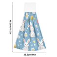 thumbnail image 6 of Yayeee Kitchen Hanging Hand Towels Set of 2 with Loop Bathroom Absorbent Tie Towel, Cartoon Easter Bunnies, 6 of 7
