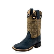 Old West Western Boots Boys Leather Welt Black Cactus Brown BSC1966