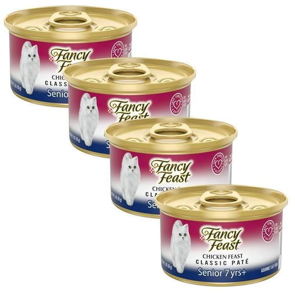 ( 4 Pack ) Purina Fancy Feast Chicken Feast Senior Pate for Senior Cats, 3 oz Can