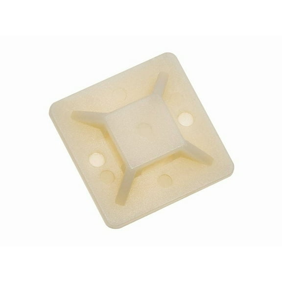 Monoprice Cable Tie Mounts - 25x25mm - White | 100 Pcs/Pack