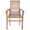 thumbnail image 4 of vidaXL Dining Chairs 6 pcs with Green Cushions Solid Teak Wood, 4 of 5