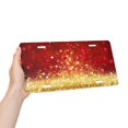 thumbnail image 4 of Junzan Red Gold Glitter Front License Plate Covers Decorative Car Metal Plates Novelty License Plate 6 X 12 Inch For Women Men, 4 of 9