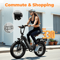 thumbnail image 2 of vefreedom Electric Bike for Adults with Peak 500W Motor, 48V 20Ah Removable Battery Fast Ebike,20" x4.0 Fat Tire Commuting Electric Mountain Bike,7-Speed, Step-Thru Bicycle, 2 of 5