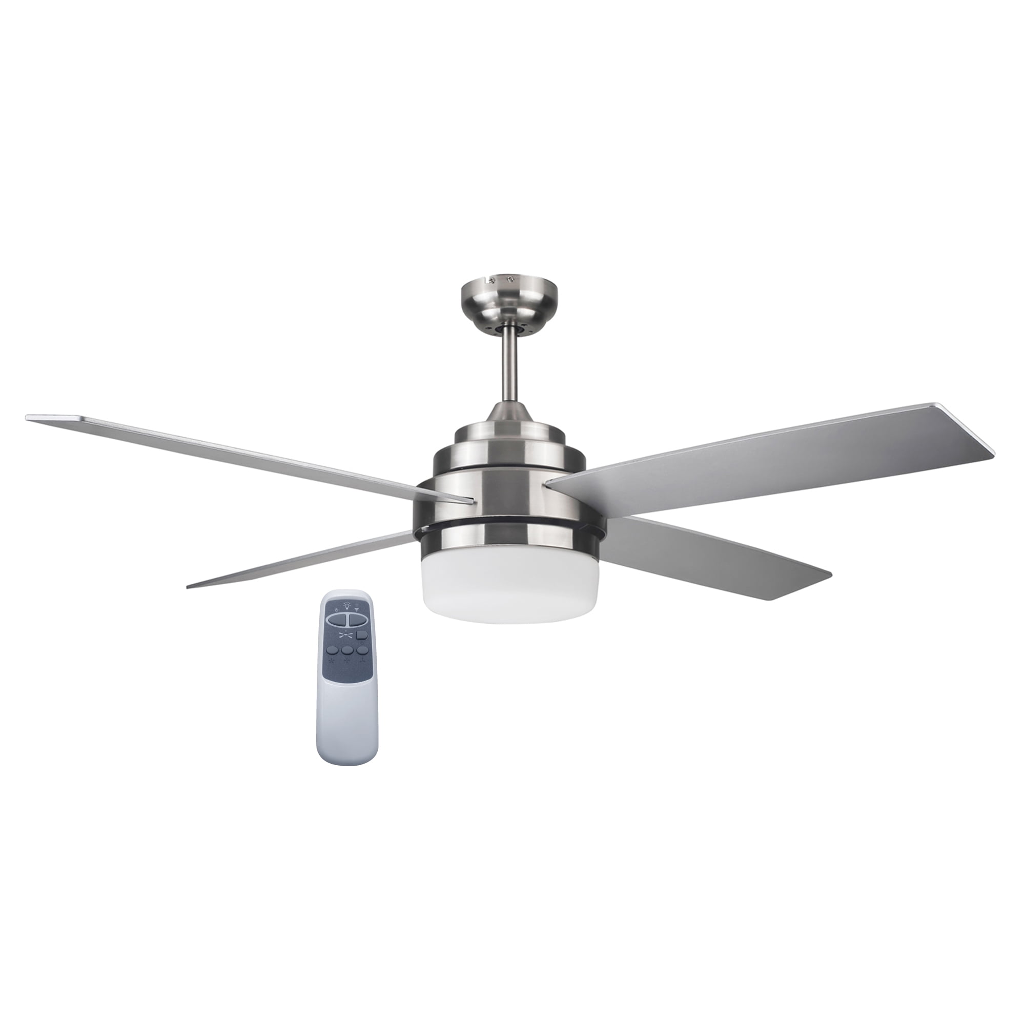 Design House Cali 52" Brushed Nickel Indoor Ceiling Fan with LED Kit, 4-Blades, and Remote Control