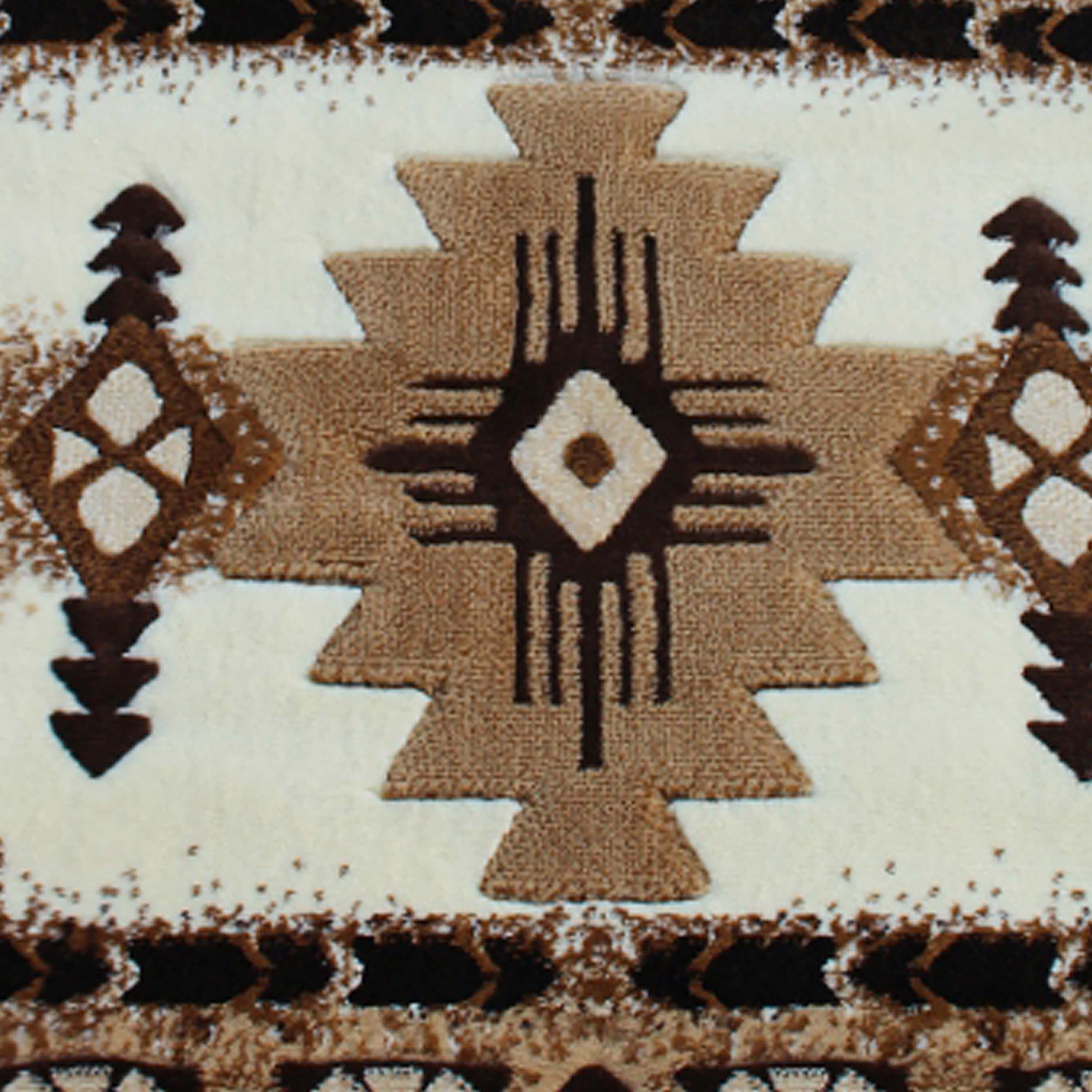 BizChair South West Native Area Rug Ivory Design C318