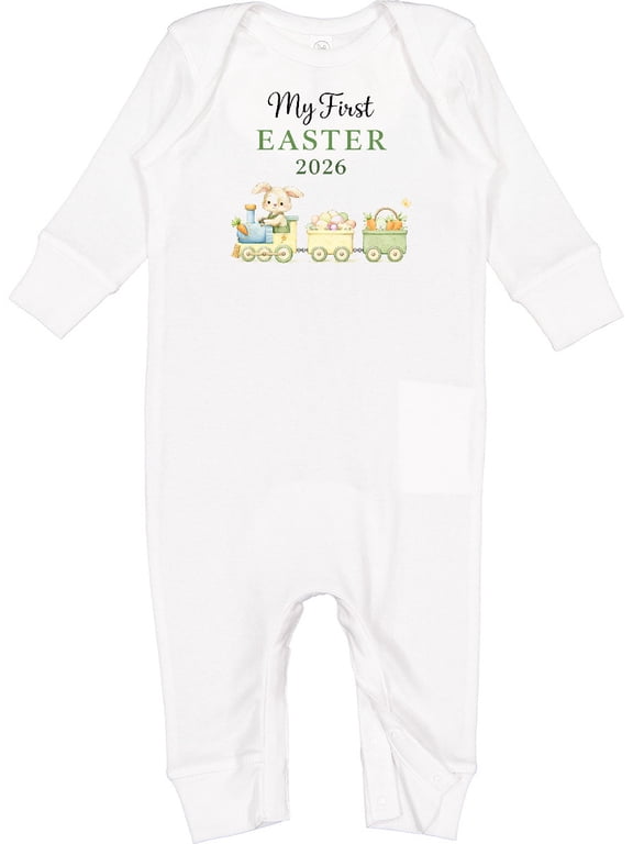 My First Easter 2026 Train Baby Romper Coveralls