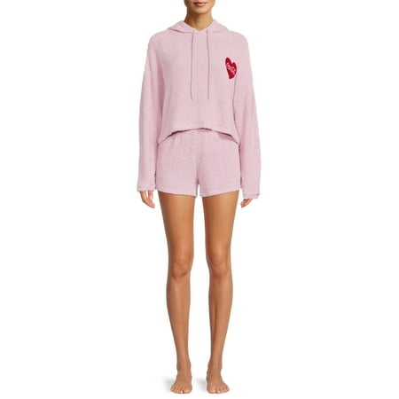 

Coca Cola Juniors Heart Drop Shoulder Hoodie & Sleep Shorts 2-Piece Set