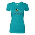 thumbnail image 2 of Wild Bobby, Bee Happy Motivational Inspirational Teachers, Pop Culture, Women Slim Fit Junior Tee, Tahiti Blue, Small, 2 of 4