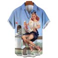 thumbnail image 3 of Camisas gráficas modernas para chicas para hombres, ropa con estampado 3D, camisas hawaianas de playa, blusas Y2K de manga corta, ropa vintage, blusa con solapa, 3 of 5