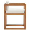 thumbnail image 3 of Modway Newbury Teak Wood Outdoor Accent Armchair in Natural and White (Set of 2), 3 of 4