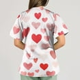 thumbnail image 6 of Womens Valentine Day Scrub Tops Love Heart Print Short Sleeve Quick Dry Medical Scrub Tops Cute V Neck Plus Size Uniform with Pockets Light pink S, 6 of 6