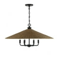 thumbnail image 3 of Farmhouse 6-Light Pendant with Matte Black Metal Work with Natural Rattan Shade 30 inches W X 14.63 inches H Bailey Street Home 159-Bel-4487660, 3 of 4