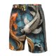 thumbnail image 4 of Balery Colorful Koi Fish Art Traje de Baño Estilo Hawaiano para Hombre, Shorts de Secado Rápido con Bolsillos-3X-Large, 4 of 6