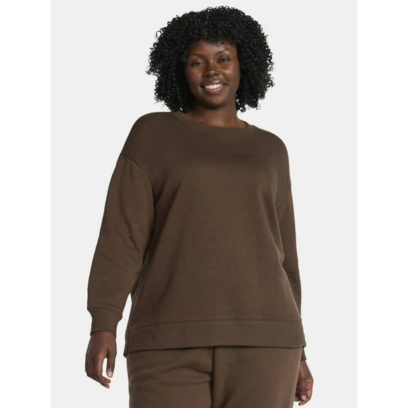 Terra & Sky Women's Plus Size Fleece Sweatshirt, Size 0X-5X