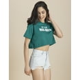 thumbnail image 3 of Moomaya Round Neck Crop T-Shirt, Chic Casual Tee, Loose Fit Summer Top, 3 of 9