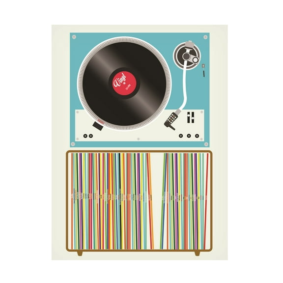 Trademark Fine Art Jon Downer Vinyl Stack Canvas Wall Art