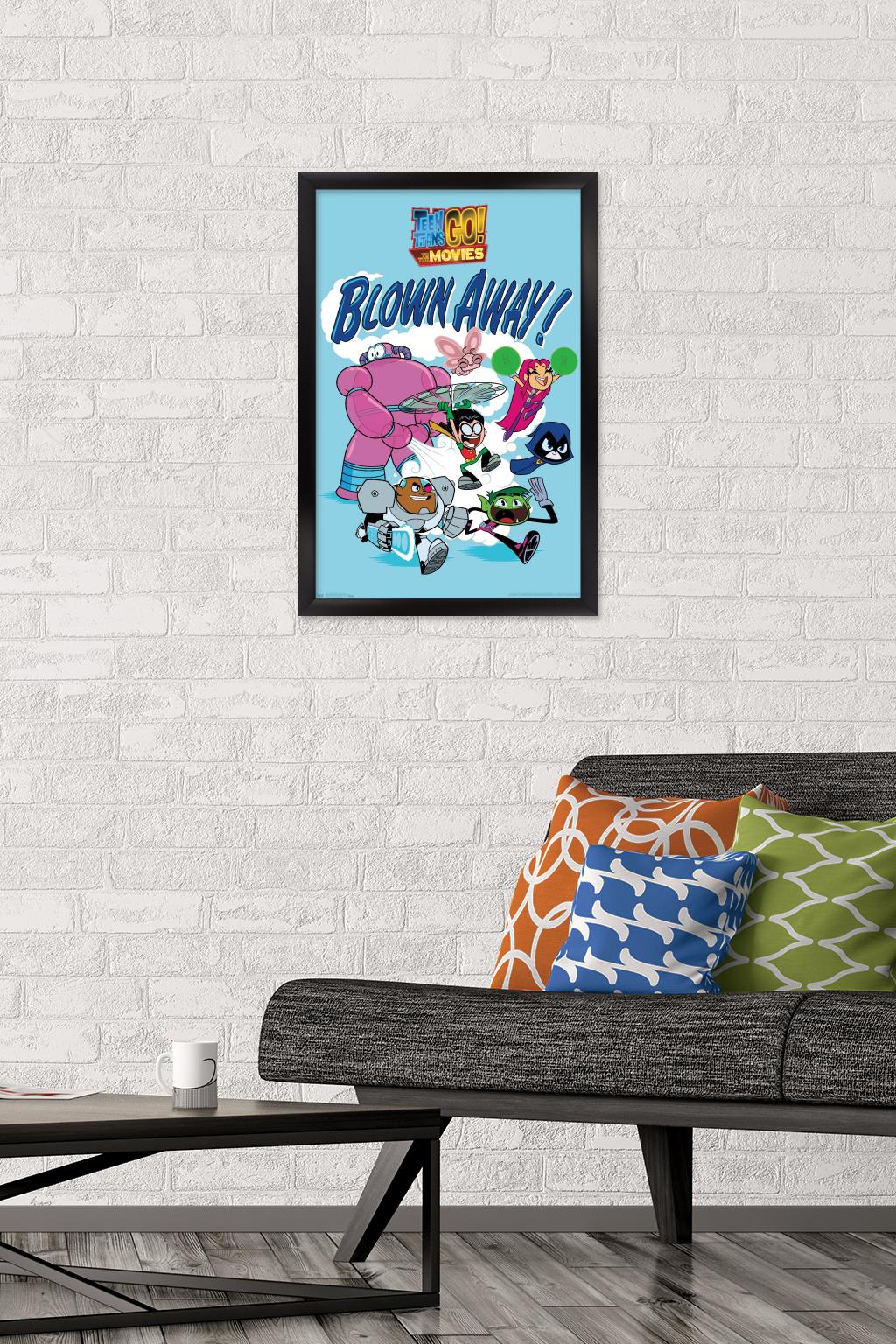 DC Comics Movie - Teen Titans Go! To The Movies - Blown Away Wall Poster, 14.725" x 22.375", Framed