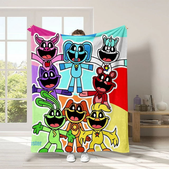 Smile Cri Flannel Blanket, Super Soft Blanket, 3D Printing, Wool Blanket, Suitable For Sofa Living Room